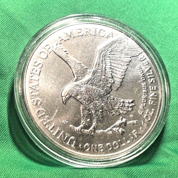 2021 W 1 Oz American Silver Eagle Type 2. Uncirculated in Capsule   204861536412 - Picture 2 of 4